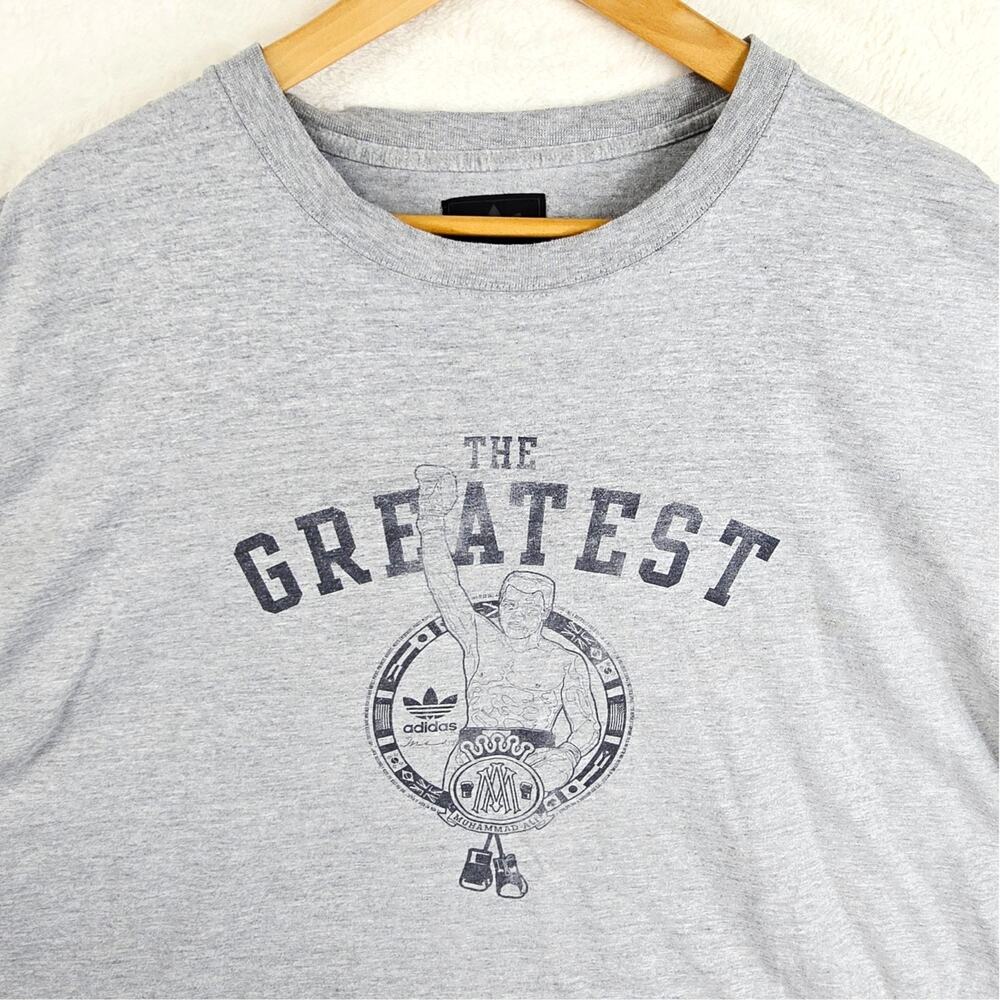 Adidas Muhammad Ali Shirt Mens 3XL Gray The Greatest Boxer Boxing Vintage Y2K - Picture 1 of 13